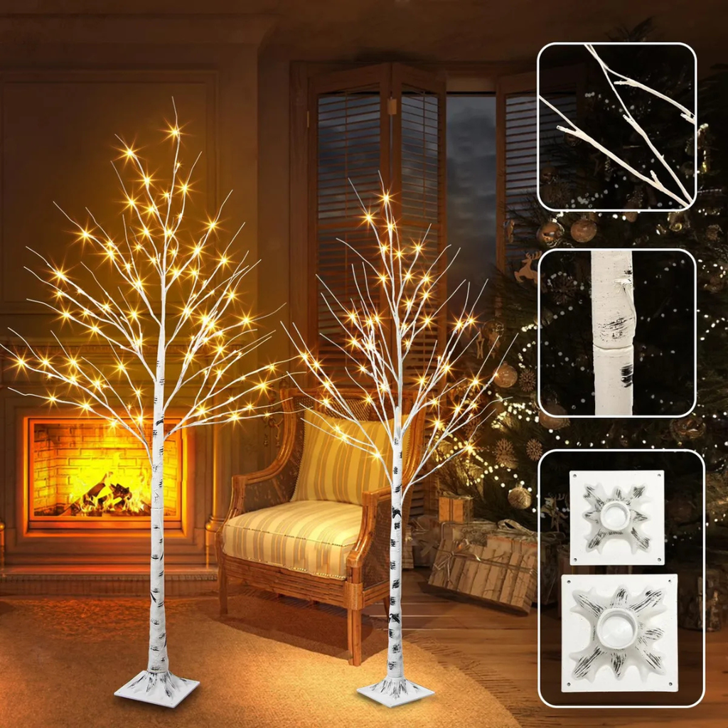 Árvore de Natal Bétula com 24 LEDs de 60 cm