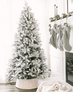 Árvore de Natal Artificial King Flock® 600 Luzes LED Branco Quente