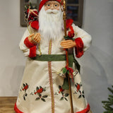 PAPAI NOEL CARDEAL EM PÉ VERMELHO E VERDE 80CM